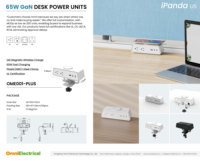 Multiprise de bureau sans fil OMNI Premium moderne avec 2 prises CA et 1 port USB-C, norme américaine pour le bureau