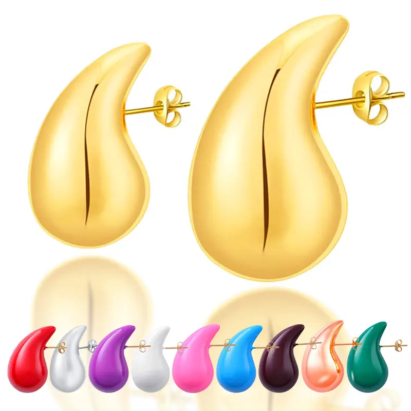 Luxury Style Geometric Earring Drops Statement Trendy Jewelry Shiny Teardrop Open Earrings Rain Drop Earrings