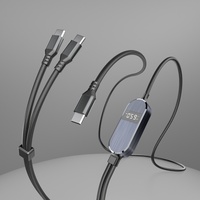 Cable Creation 1,25m Langes Dual-USB-C-Kabel 100W Max PD-Ladung 2-in-1 USB-C-Splitter mit LED-Anzeige für Phone 17/16 Carplay Laptop