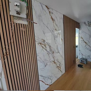 UV tre than gỗ Veneer PVC tấm đá cẩm thạch 1220*2600*3mm Damask tường bảng điều khiển cho hộ gia đình sử dụng thương mại không thấm nước bằng đá cẩm thạch - Product Image 3
