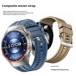 Cinturino Minimalista Integrato in Silicone e Tessuto per <span class=keywords><strong>Huawei</strong></span> <span class=keywords><strong>Watch</strong></span> GT6 <span class=keywords><strong>Pro</strong></span> 46mm, Delicato sulla Pelle, Connettore Personalizzabile - Product Image 2