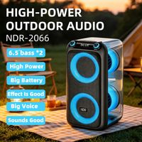 Altavoz NDR-2066 de nuevo diseño, altavoz portátil tipo boombox, reproductor de audio, altavoz Bluetooth grande para fiestas de 60W con ecualizador.