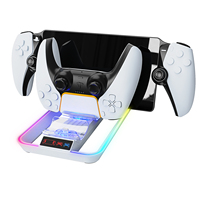 Station de charge RGB pour PS Portal, support de charge double pour manette P5, fabriqué en plastique durable