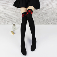 Chaussettes sexy à rayures au-dessus du genou, bas longs pour filles, bas de cuisse pour femmes, printemps automne