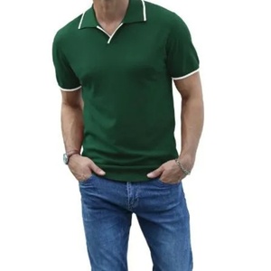 เสื้อโปโลคอวีผู้ชายแบบปรับแต่งโลโก้ ทรงปกติ สำหรับเล่นกอล์ฟ เนื้อผ้าถัก ระบายอากาศได้ดี - Product Image 1