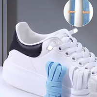 Lacets de chaussures élastiques plats de 6mm sans cravate pour enfants accessoires de sport faciles avec verrouillage de cordon en métal et lacets sans attache en polyester