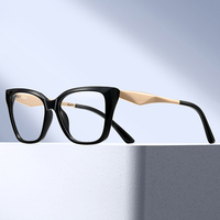 Lunettes de vue anti-lumière bleue pour femmes MS 82344, style œil de chat, en TR90 + métal, avec branches métalliques élégantes, lunettes polyvalentes pour tous les jours