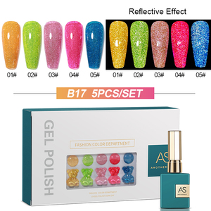 15ml Coreano Neón Flash UV Nail Gel Polish <span class=keywords><strong>Disco</strong></span> Glitter Soak Semipermanente Barniz Set con 5 colores para Nail Art - Product Image 2