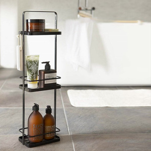 Bathroom Organizer Light Luxury Floor-standing Three-tier Draining Dust-proof <b>Storage</b> <b>Rack</b> for Bathroom and Living Room - Product Image 1