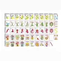 Spot Luxe wit geschilderde fruit- en groentenmahjongset Prachtig gesneden tegels in koffer Amerikaanse mahjong-stijl kerstcadeaus