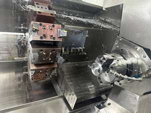 เครื่องกัด CNC แบบ3แกนความแม่นยำสูงสำหรับงานหนักการควบคุมเครื่องจักรแบบสองแกนหมุนเครื่องป้อนอัตโนมัติป้อมปืนแท่นเอียง - Product Image 3