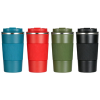 Mug Kopi Dinding Ganda Baru, Botol Air Stainless Steel Vakum Terisolasi untuk Perjalanan dan Berkemah