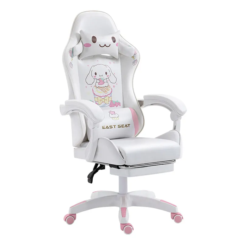 Sedia girevole per Computer da ufficio rosa per ragazza comoda per la casa per i giochi