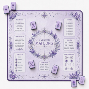 Tapis de Mahjong Américain Esthétique en Cristal Lavande, Motif Lune Céleste, Antidérapant et Imperméable, avec Guide des Règles pour Jeux de Cartes - Product Image 2