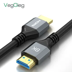 Veggieg HDMI 2.1 Cable 8K 4K Ultra HD 8K@60Hz 4K@120Hz 10FT HDMI to HDMI Cord Support Dynamic HDR PS4 TVs Audio and Video Cable