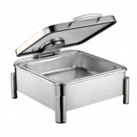 Chauffe-Plat Rectangulaire 8L en Acier Inoxydable 304 de Qualité Supérieure, Réchaud Commercial à Alcool pour Buffet