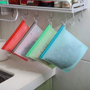 Reusable Silicone Leakproof Vacuum Ziplock Kitchen Food Storage Bag Eco-Friendly 500/1000/1500ml Food Grade Fresh-Keeping 6 <b>Pack</b> - Product Image 5