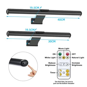 Applique Murale LED Dimmable 30/40cm, Rechargeable avec Télécommande, Sans Fil <span class=keywords><strong>pour</strong></span> <span class=keywords><strong>Miroir</strong></span> <span class=keywords><strong>de</strong></span> <span class=keywords><strong>Salle</strong></span> <span class=keywords><strong>de</strong></span> <span class=keywords><strong>Bain</strong></span>, Meuble et Éclairage <span class=keywords><strong>de</strong></span> Tableaux - Product Image 3