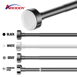 ARODDY Barre de tension murale sans perçage 25 mm, 90-160 cm, en acier <span class=keywords><strong>au</strong></span> carbone robuste, antirouille, pour rideaux et douches - Product Image 3