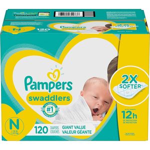 Pañales Desechables Swaddlers al por Mayor, Talla N para Recién Nacidos, Paquete Gigante de 120 Unidades, Pañales Infantiles Estampados - Product Image 2