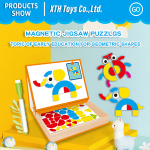 Éducation de la petite enfance bébé jouets 2 en 1 Intelligence Puzzle magnétique géométrie connaissance autocollant magnétique pour enfants garçons filles - Product Image 2