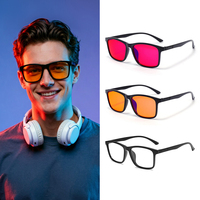 Lunettes de vue carrées unisexes avec logo personnalisé, nouveau design, montures TR de haute qualité, verres anti-lumière bleue, rouge