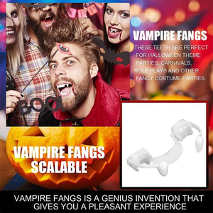 Aiguilles de vampire rétractables pour Halloween, ne rayent pas les gencives, prothèses dentaires réutilisables pour costume de fête, jeu de rôle, décoration pour adultes et adolescents - Product Image 4