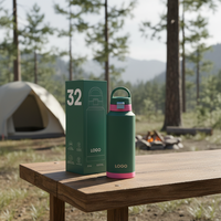 Thermos Hong Ling en acier inoxydable de qualité durable, avec poignée de transport épaisse, anti-fuite, verrouillage, isolation thermique de 12 à 24 heures