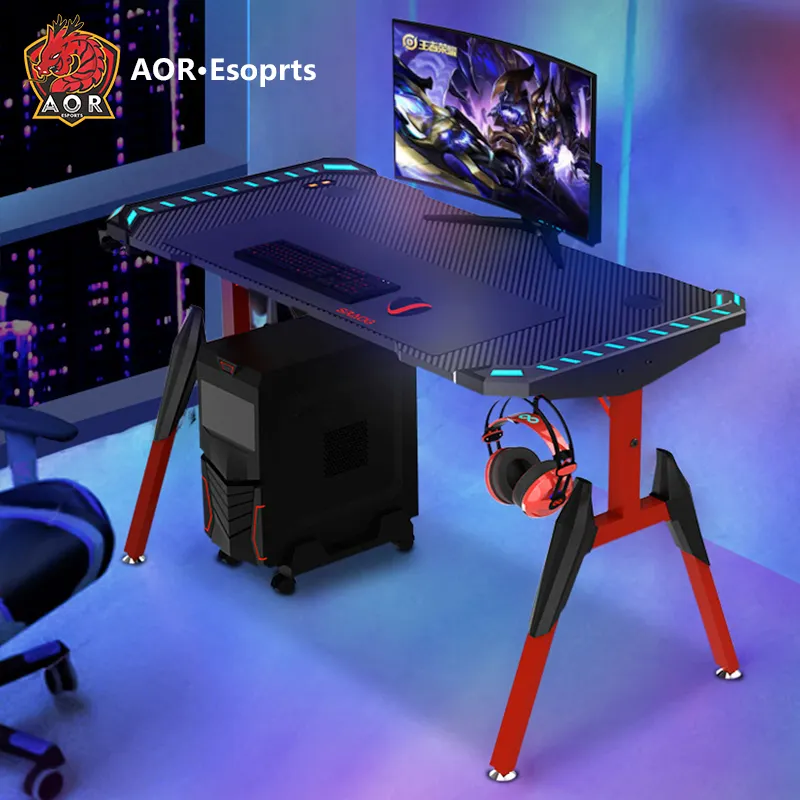 Aor Esports sıcak satış özel çalışma ve yarış bilgisayar pc oyun masası rgb led