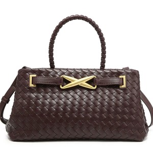 Bolso Tote de Moda Impermeable de PU Tejido Suave para <span class=keywords><strong>Mujer</strong></span>, Bolso de Mano con Asa Superior Trenzada, Bolso Bandolera Elegante - Product Image 4