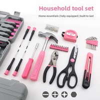 Juego de Herramientas Manuales Multifuncional de 62 Piezas, Martillo, Cinta Métrica, Estuche Rígido, Kit Completo de Herramientas para Reparaciones del Hogar