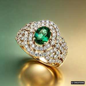 Bague de cocktail en or 18 carats pour femme, saphir et diamants pavés, motif floral, alliance de luxe - Product Image 2