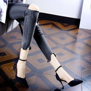 Escarpins noirs élégants et sexy à bout pointu avec bride cheville et talons aiguilles pour femme, collection Printemps-Automne 2026 - Product Image 5