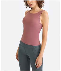 Gym Singlet U <strong>Back</strong> Neck <strong>Women</strong> Tank Tops With Pad T Shirts Crop Top for Girls Sleeveless Sport <strong>Racer</strong> <strong>Back</strong> Slimming <strong>Vest</strong> - Product Image 2
