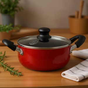 Olla Holandesa Better Chef de 8 Cuartos, Rojo Metálico, de Aluminio con Tapa de Vidrio, Revestimiento Antiadherente de Esmalte - Product Image 2