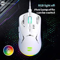 R8-G305 ringan 2.4G & berkabel dapat diisi ulang RGB Backlit 6D Gaming Mouse