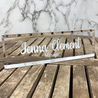 Bloc de signalisation en acrylique transparent 20x5cm pour gravure et impression personnalisées, décoration de bureau, plaque de nom de bureau en acrylique, présentoirs de produits