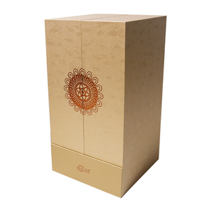 Grand tube à <span class=keywords><strong>vin</strong></span> <span class=keywords><strong>rouge</strong></span> en cuir magnétique à double pli magnétique personnalisé, 2 bouteilles, boîtes en papier cadeau - Product Image 3