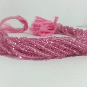 Cuentas de piedra de topacio Rosa natural de 4mm, cuentas de Rondelle facetadas, gemas Vivaaz certificadas de grado AAA + IGI - Product Image 2