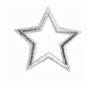 Parche de estrella dorada metálica, insignia bordada de corazón plateado, aplique brillante estrellado termoadhesivo para decoración DIY de jeans, sombreros y bolsos - Product Image 5