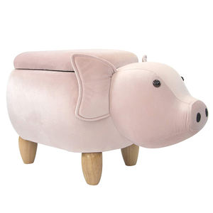 Reposapiés otomanos de <span class=keywords><strong>terciopelo</strong></span> <span class=keywords><strong>rosa</strong></span>, moda creativa, mesa de centro para el hogar, cambio de zapatos, Banco de zapatos de cerdo bonito, <span class=keywords><strong>PUF</strong></span>, silla para niños - Product Image 4