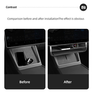 กล่องเก็บของใต้หน้าจอ TPE+ABS กล่องจัดระเบียบคอนโซลกลางพร้อมไฟ LED อุปกรณ์เสริมในรถยนต์สำหรับรุ่น 3/Y/YL อุปกรณ์เสริมสำหรับรถยนต์ - Product Image 6