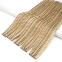 Extensions de cheveux naturels Genius Weft 180g 22 pouces 24 pouces Blond Platine Genius Weft à bandes adhésives et à pointes en kératine Double Drawn Cheveux Remy