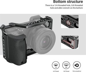 <span class=keywords><strong>Cage</strong></span> <span class=keywords><strong>Smallrig</strong></span> avec poignée en silicone et sabot froid pour Sony A6100, A6300, A6400 -3164 - Product Image 6