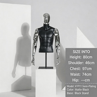 Mannequin masculin en plastique avec tête chromée dorée et bras réglables, corps musclé, taille plus, pour magasin de vêtements