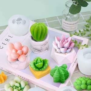 Molde de silicona para vela de cactus suculenta, para velas perfumadas, jabón de resina de fundición de resina epoxi, DIY - Product Image 5