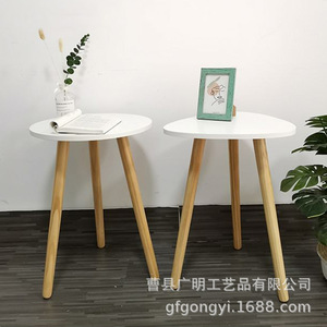 Mini table basse en bois, plateau rond 40x55 cm, table de chevet moderne et minimaliste pour chambre à coucher ou chambre de fille - Product Image 5