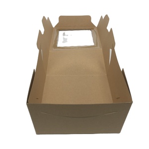 Wholesale Folding Recyclable Cheap White Packaging Kraft Paper Custom Logo High Quality Cake Paper <b>Box</b> With Window - Product Image 3