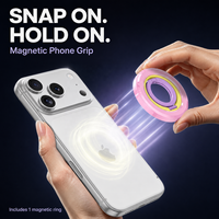 Support de téléphone magnétique pliable N52 ultra-résistant pour iPhone, support pivotant à 360 degrés, design contrasté coloré