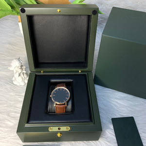 Custom Logo Wooden Watch Box with Green Piano <b>Paint</b> Finish Gift Packaging <b>Set</b> Includes Card & Certificate Storage for Men - Product Image 6
